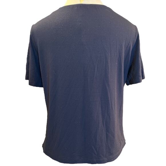 St Michael Marks & Spencer Viscose Blend Tee Shirt Top Sz M Blue Capsule Preppy - Picture 3 of 8